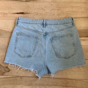 Light wash high waisted jean shorts